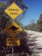 Strassentafel im Outback von Australien
