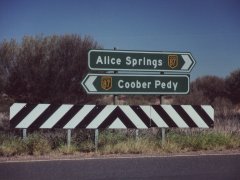 Road sign at Erldunda